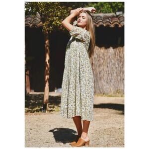 Dolma Skye Dress Hand Block Printed Green Size Large